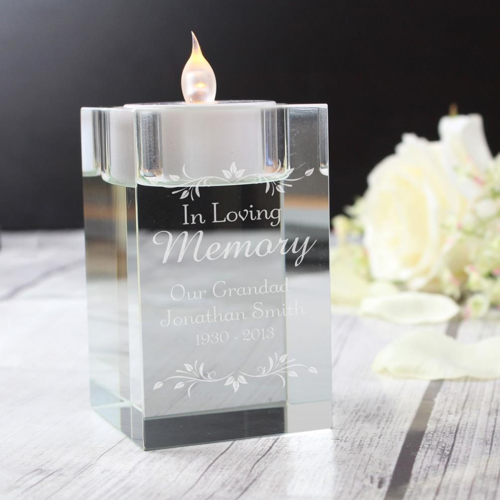 Personalised Sentiments Glass Tea Light Holder Extra Image 2